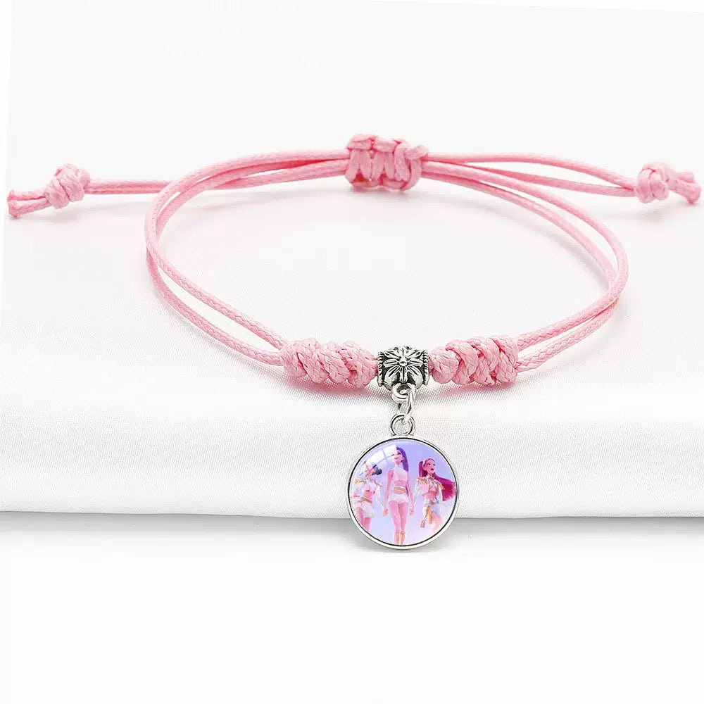 Handmade Rainbow Cord K-Pop Demon Hunter Bracelet – HUNTRIX Rumi, Mira & Zoey Adjustable String Bracelet