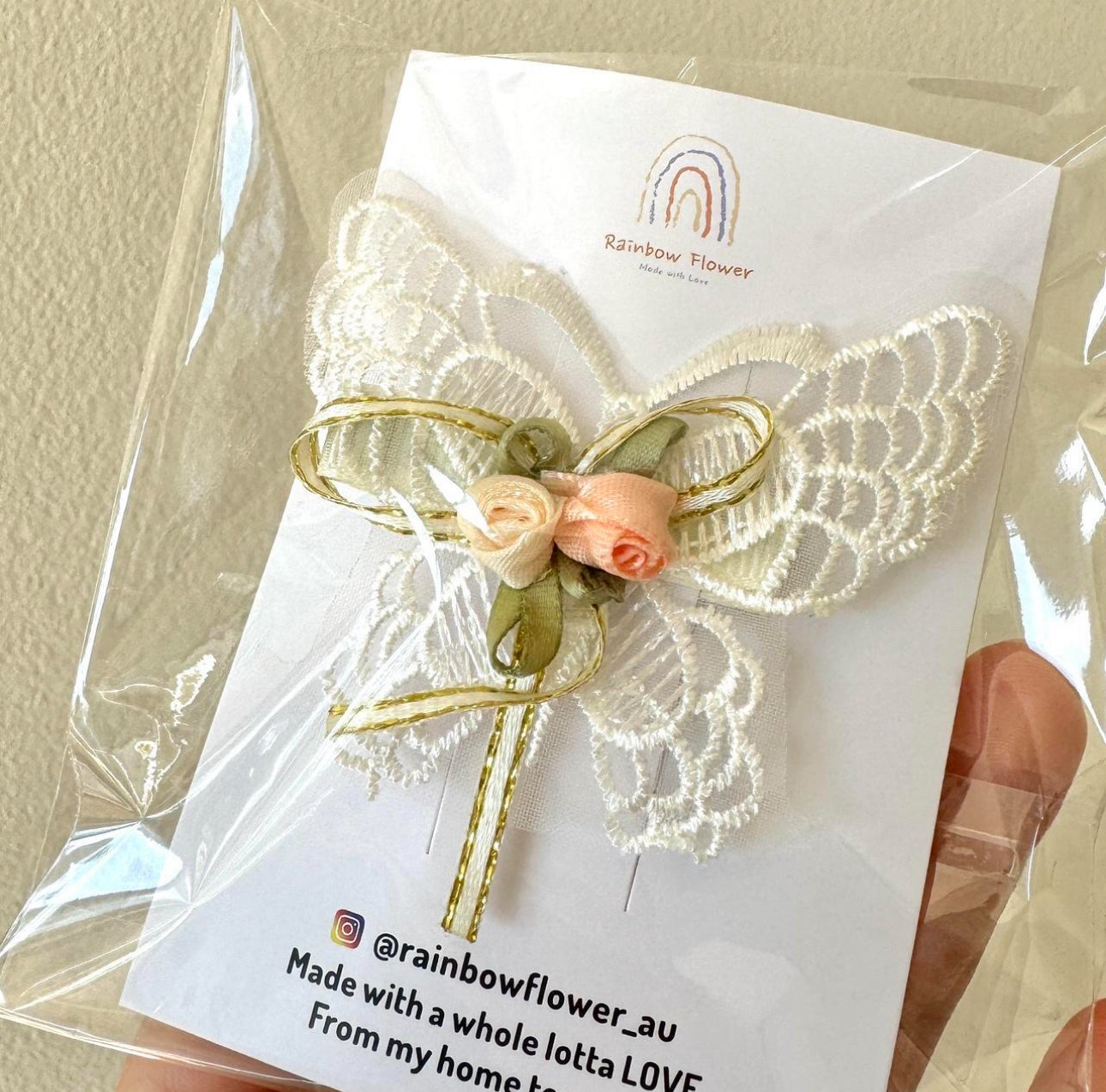 Handmade Lace Butterfly Floral Hair Clip