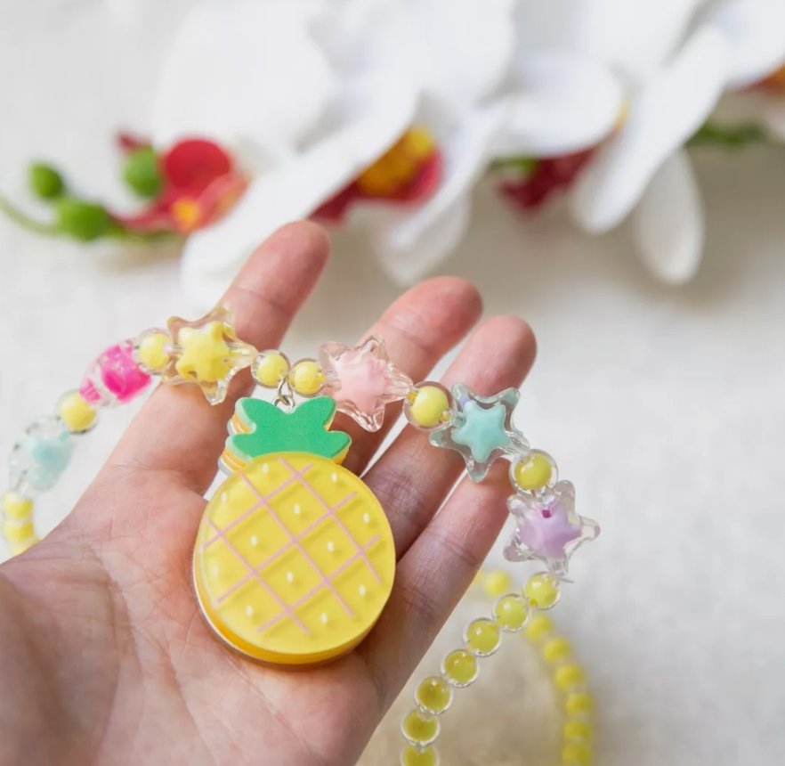 Yellow Pineapple necklece bracelet toy jewellery set girl necklace