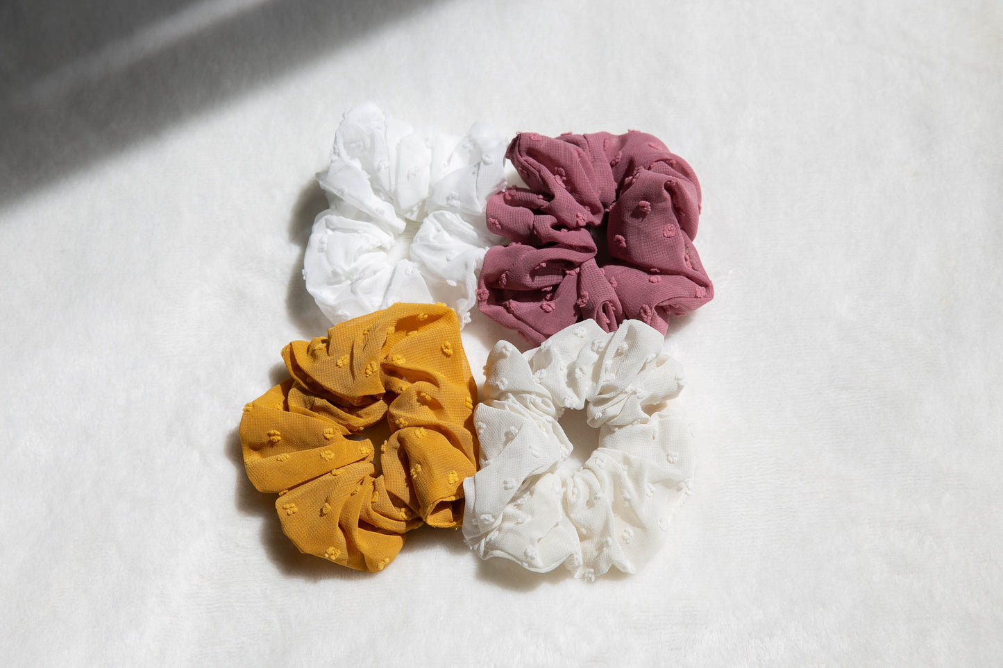 Scrunchie Hair Tie, Soft Scrunchie, Elastic Hair Tie Scrunchies, Gifts For Her,  embroidery dots Scrunchie, mother's day gift