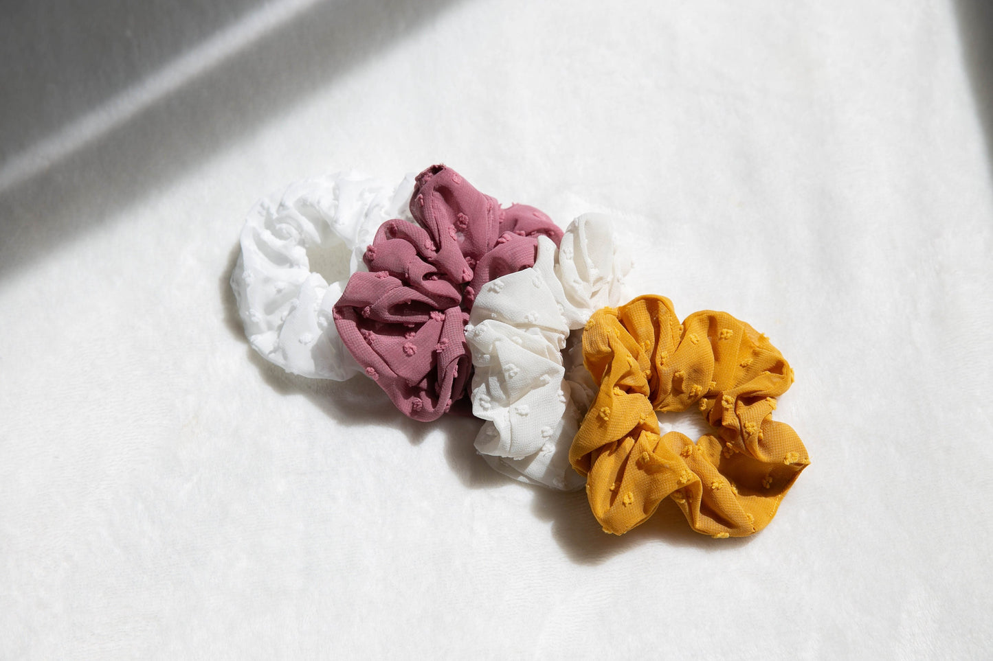 Scrunchie Hair Tie, Soft Scrunchie, Elastic Hair Tie Scrunchies, Gifts For Her,  embroidery dots Scrunchie, mother's day gift