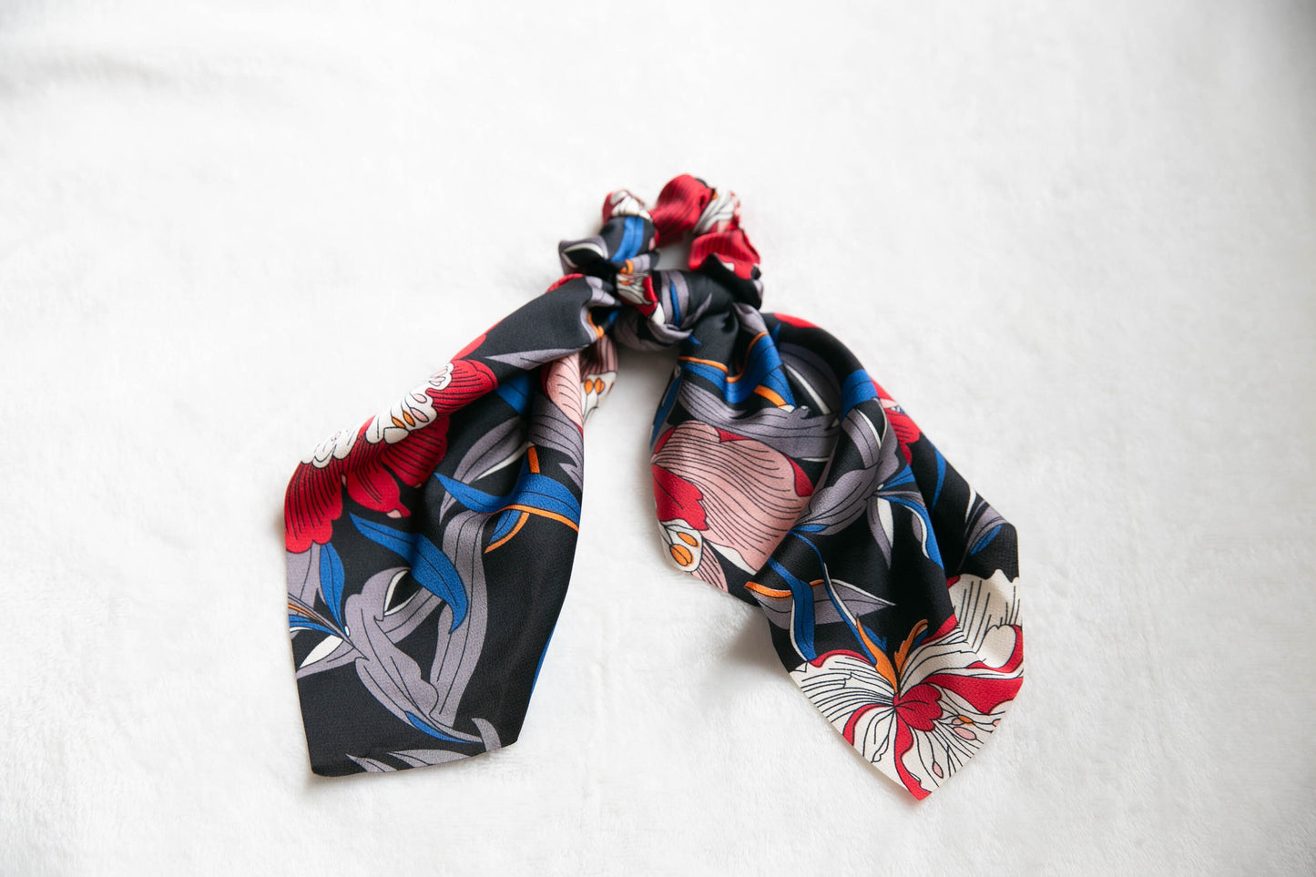 Women Scrunchies Mother's day gift for mum daughter, Hair Scrunchies Scarf, Effortless chic Bohemia Elastic Hair Tie red yellow