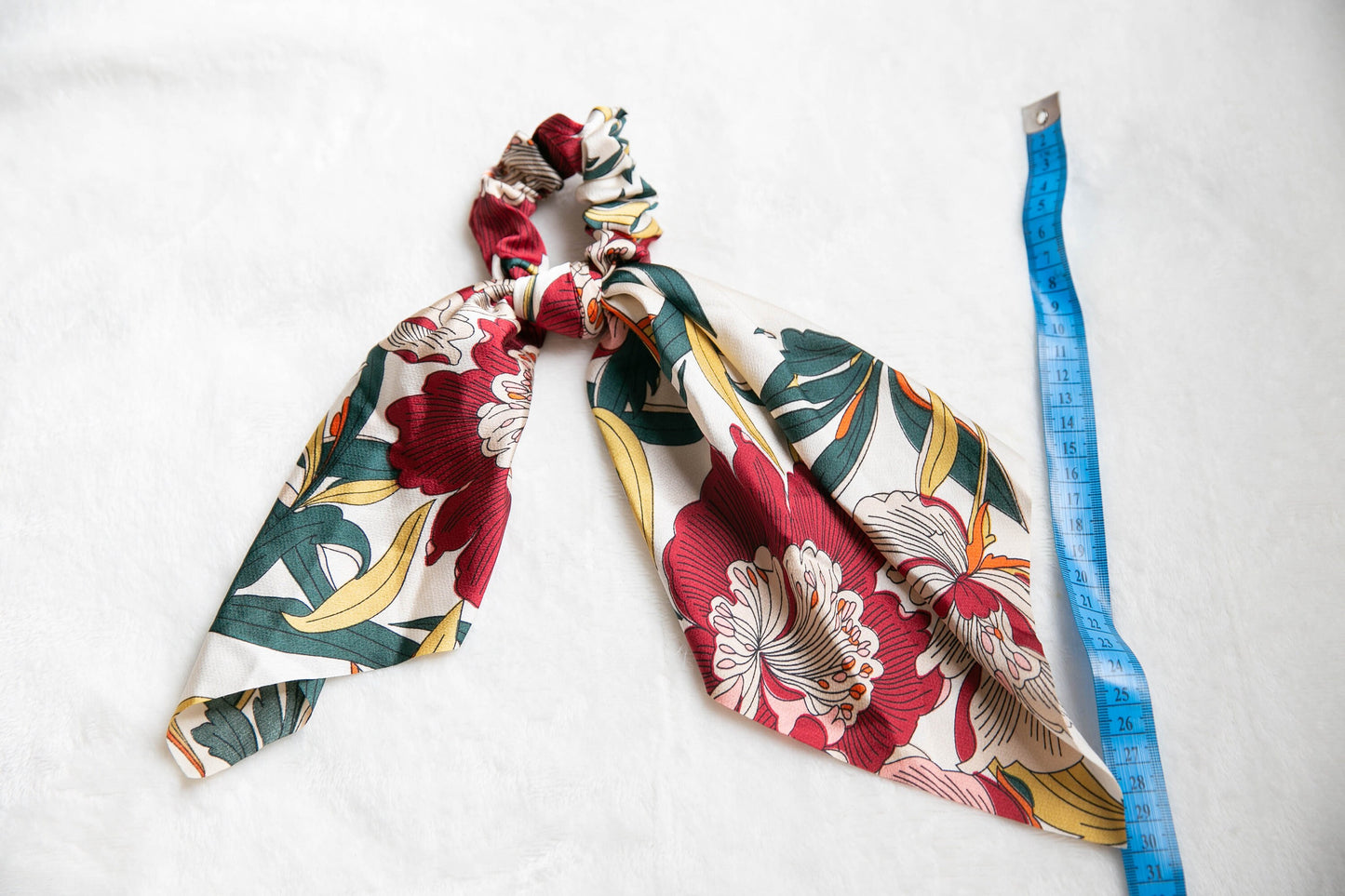 Women Scrunchies Mother's day gift for mum daughter, Hair Scrunchies Scarf, Effortless chic Bohemia Elastic Hair Tie red yellow