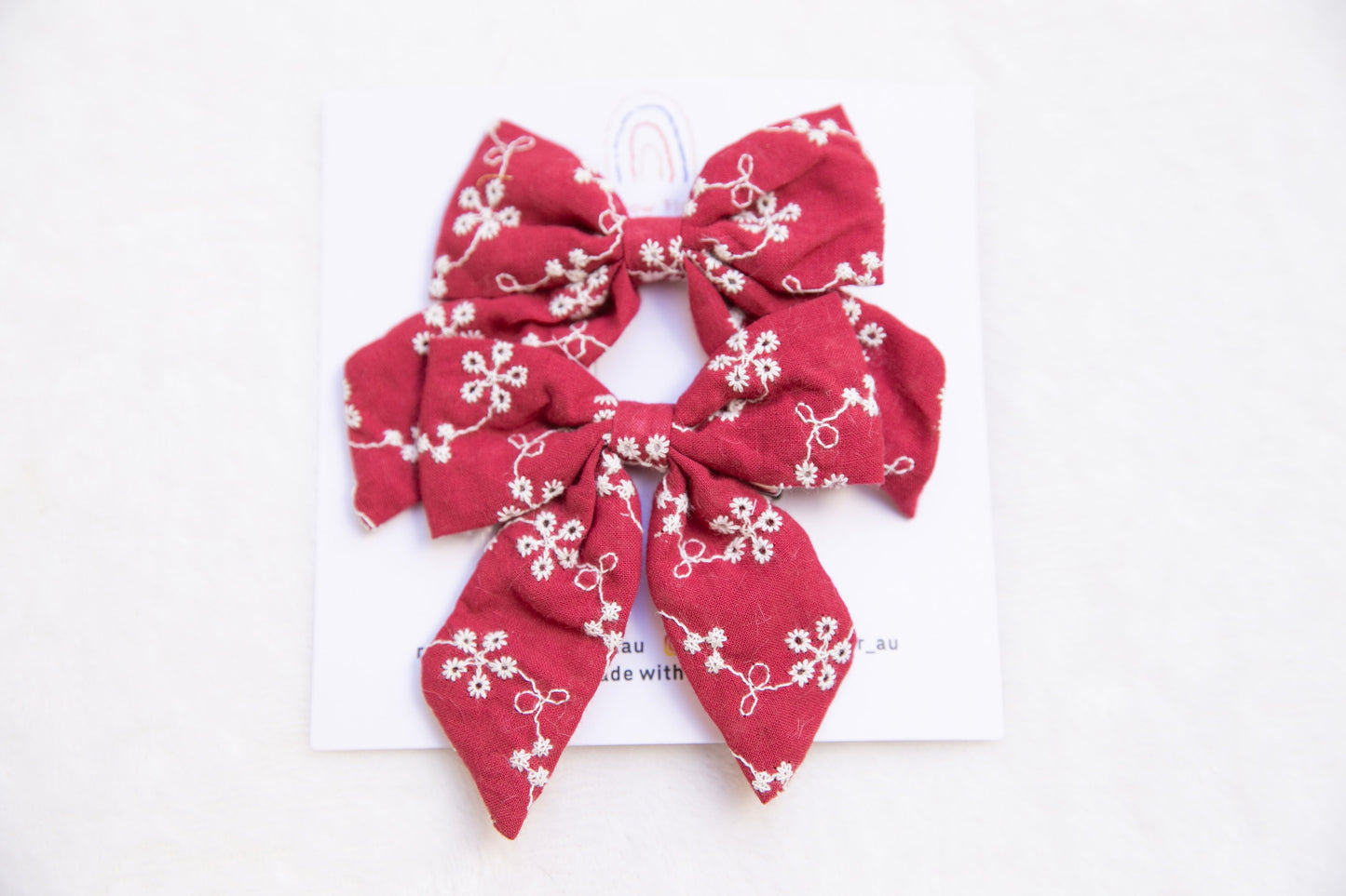 Embroidery Floral Hair Clip, Embroidered daisy Hair Clip, red navy blue yellow pink cute toddler pigtails bow hair clip