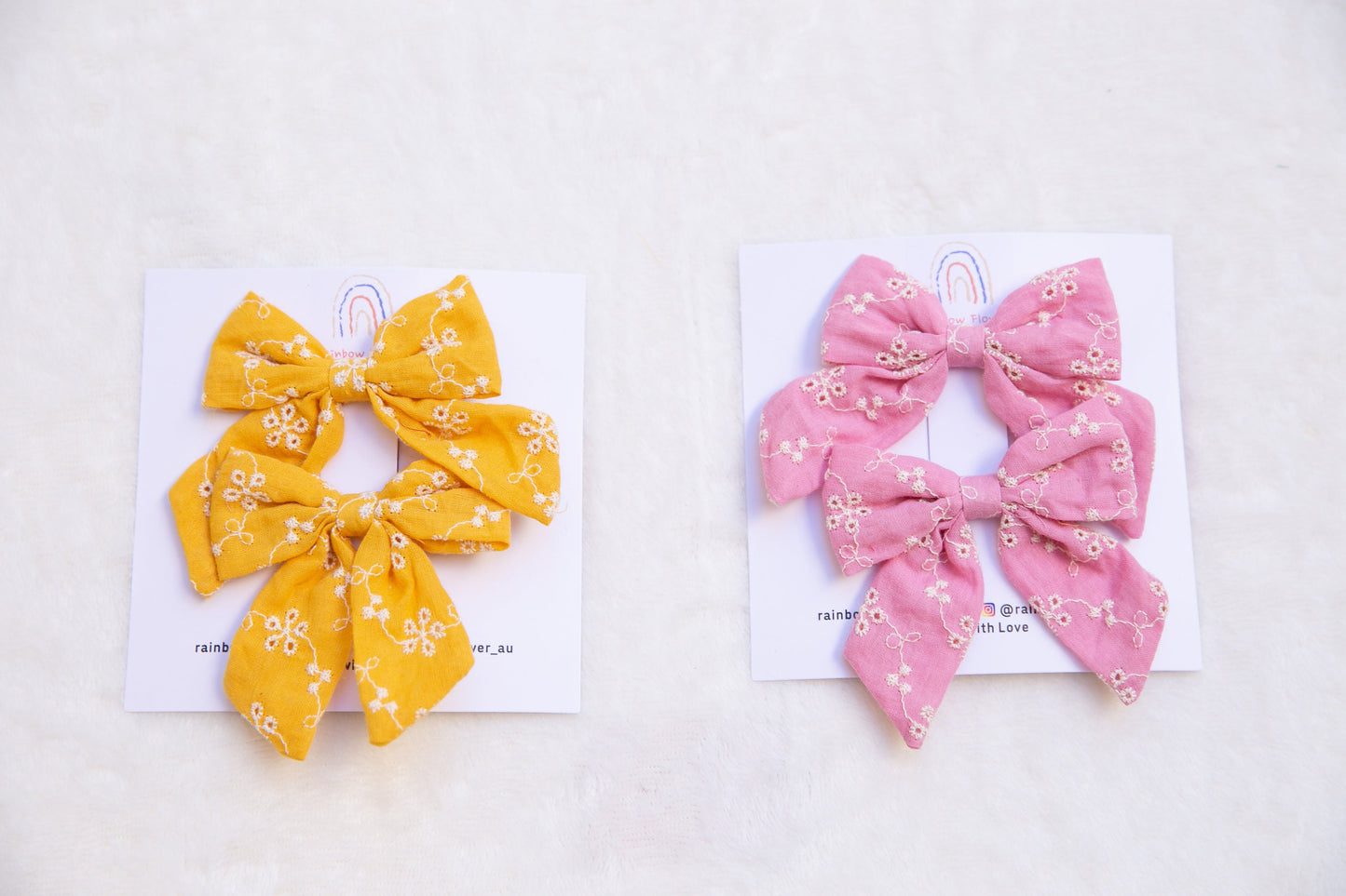 Embroidery Floral Hair Clip, Embroidered daisy Hair Clip, red navy blue yellow pink cute toddler pigtails bow hair clip