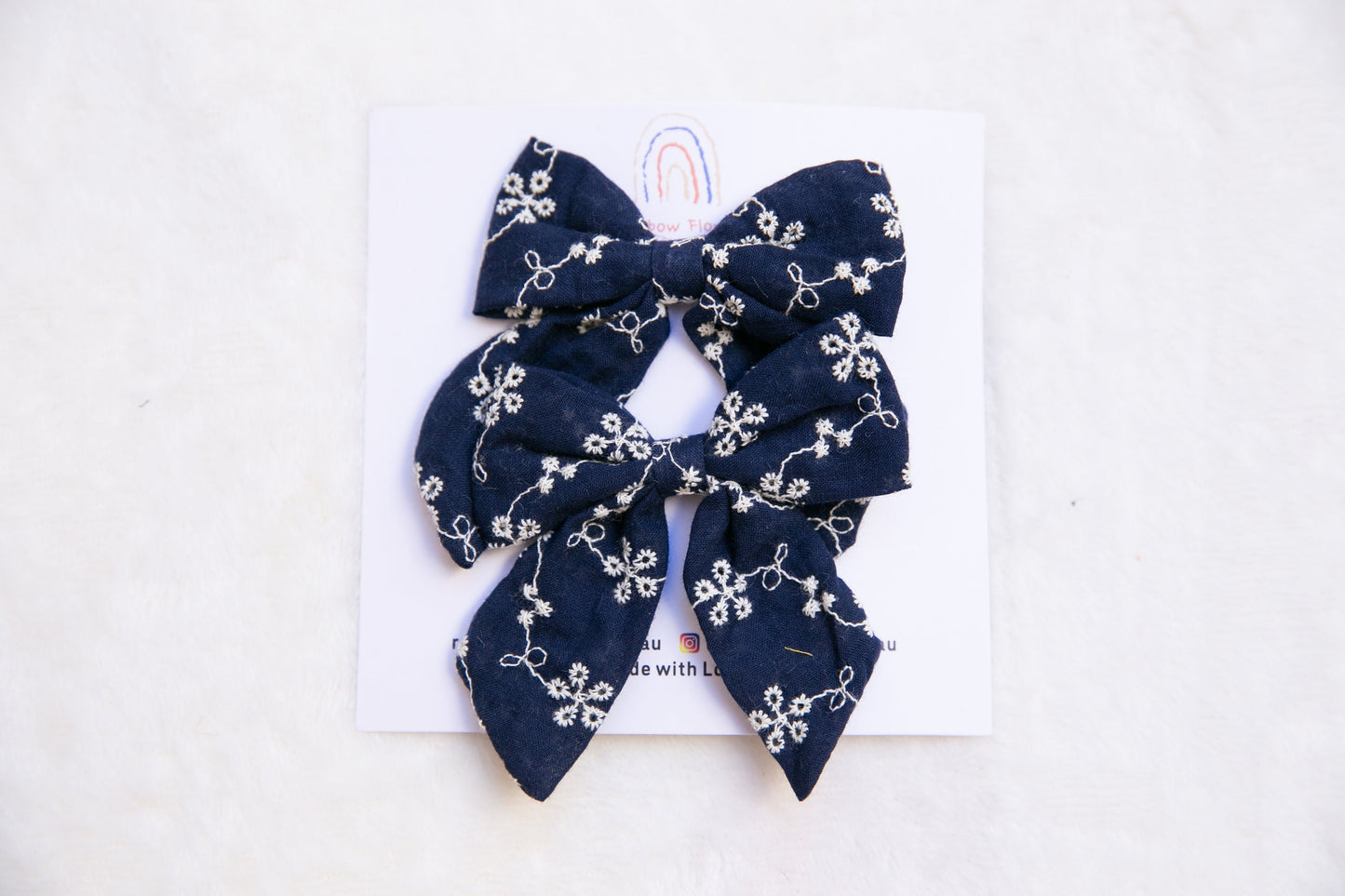 Embroidery Floral Hair Clip, Embroidered daisy Hair Clip, red navy blue yellow pink cute toddler pigtails bow hair clip