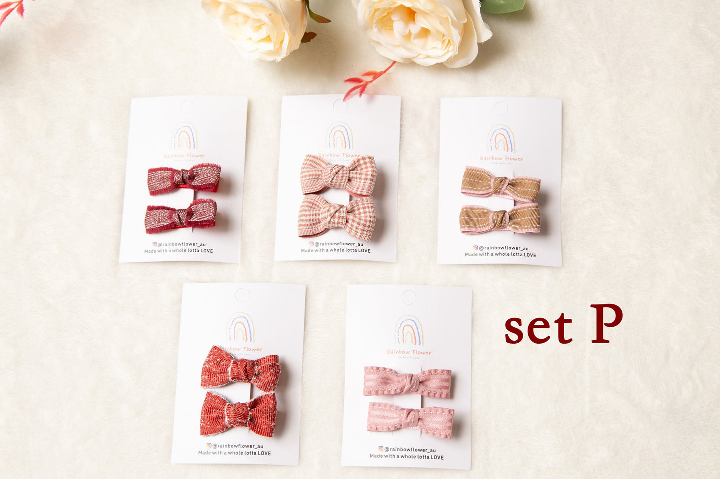 Beautiful fabric Baby Toddler alligator hair Clip sets, Infant Girl Fringe Clips, pink red floral stripe baby bow clip Pigtail hair bow gift