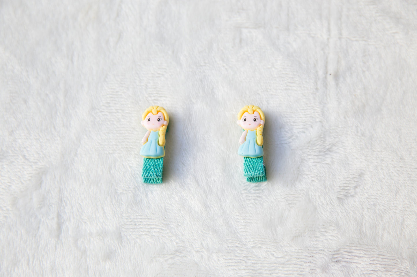 Set of 2, Baby Toddler princess hair Clip sets, Infant Girl Fringe Clips, Cute Elsa Rapunzel Snow White Mermaid Anna hair clips party bag