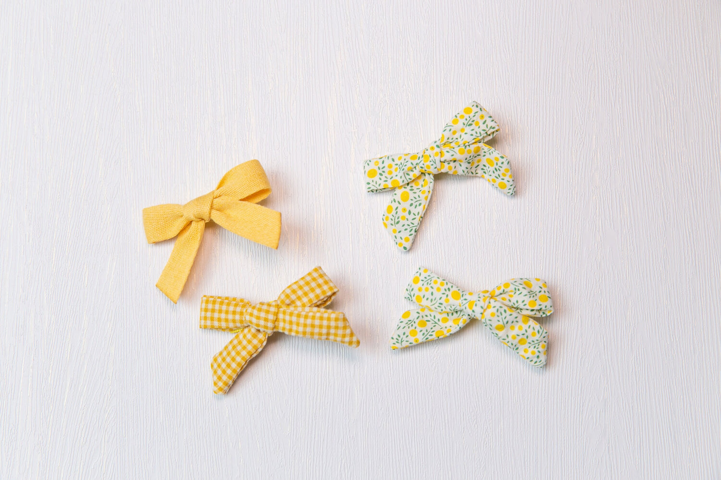 Yellow baby bow hair clip set, toddler girl student hair accessory, hair accessory, lemon flower floral / plaid / plain linen bow hair clip