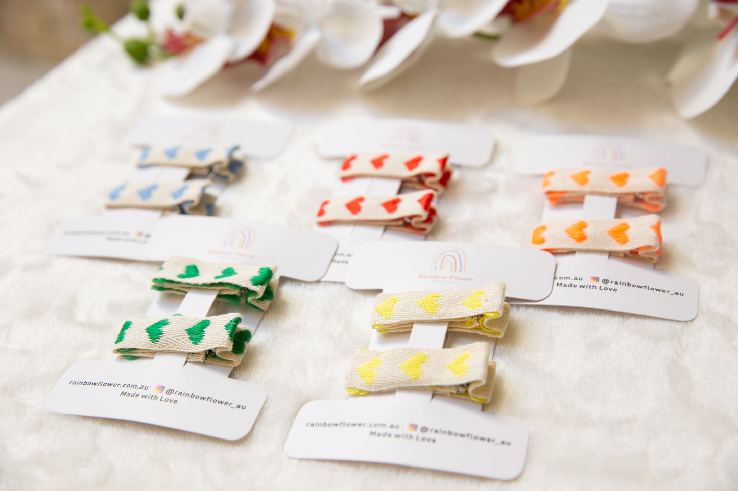 Heart shape hair Clip sets, Love baby Infant Girl Fringe Clips, Cute orange red blue yellow green aligator hair clip baby bow clip Pigtail