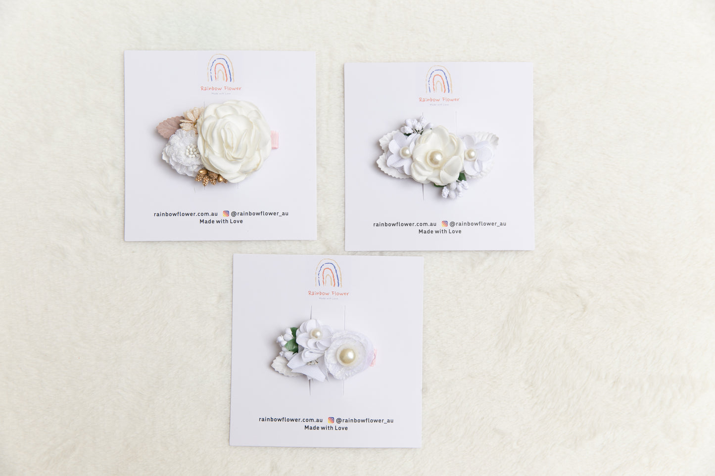 White Beige floral hair clip, Flower girl hair clip, toddler blooms flower hair clip, christening hair baptism hair Wedding Hair Accessories