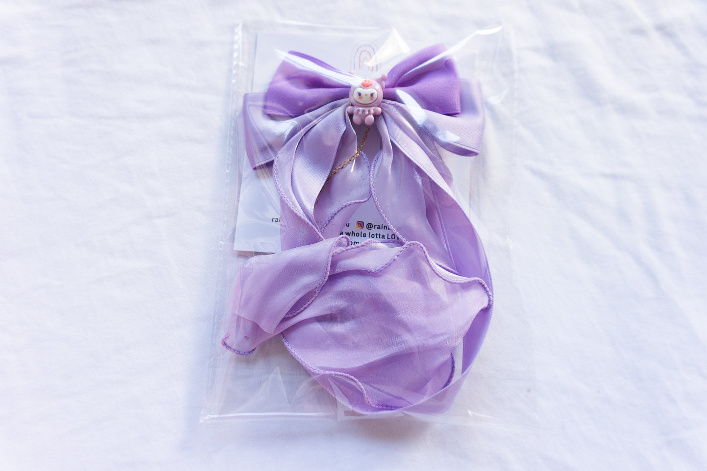 Handmade Kawaii Sanrio Bow Hair Clips with Long Ribbon Tails – Cinnamoroll, My Melody & Kuromi