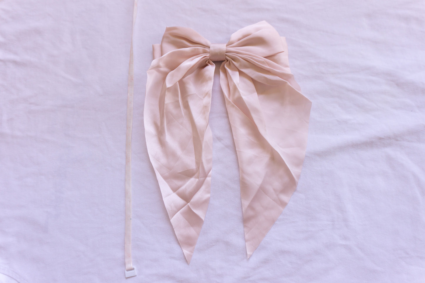 Handmade Oversized Silky Bow Hair Clip – Elegant Long Tail Hair Bow. 14.5 X 29cm VERY BIG BOW!