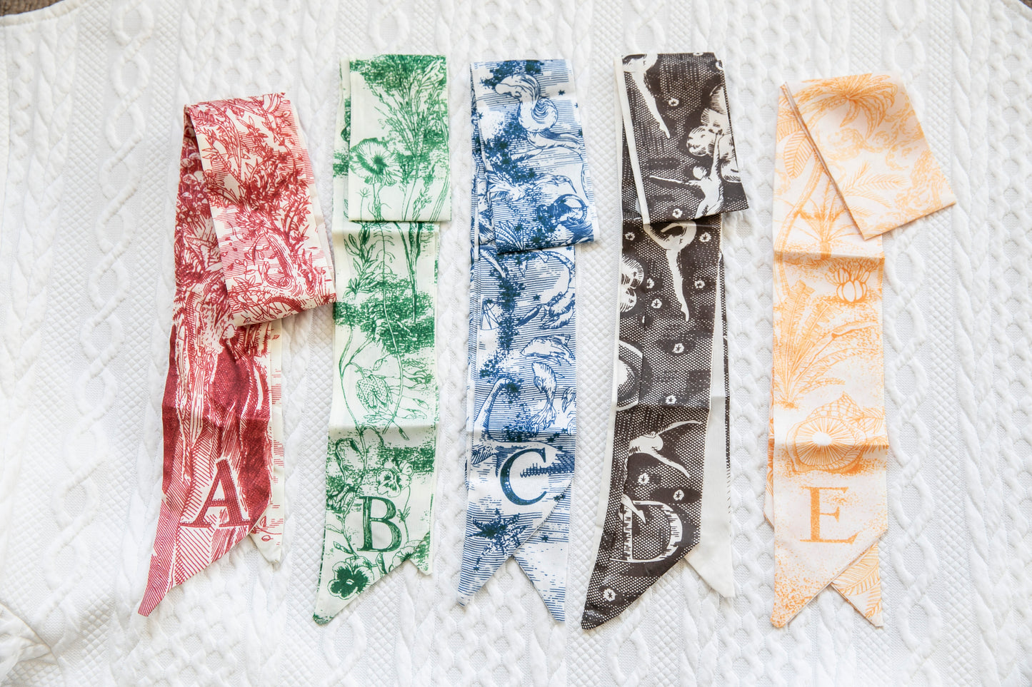 Versatile Headband/Scarf with Alphabet Letters And beautiful illustration