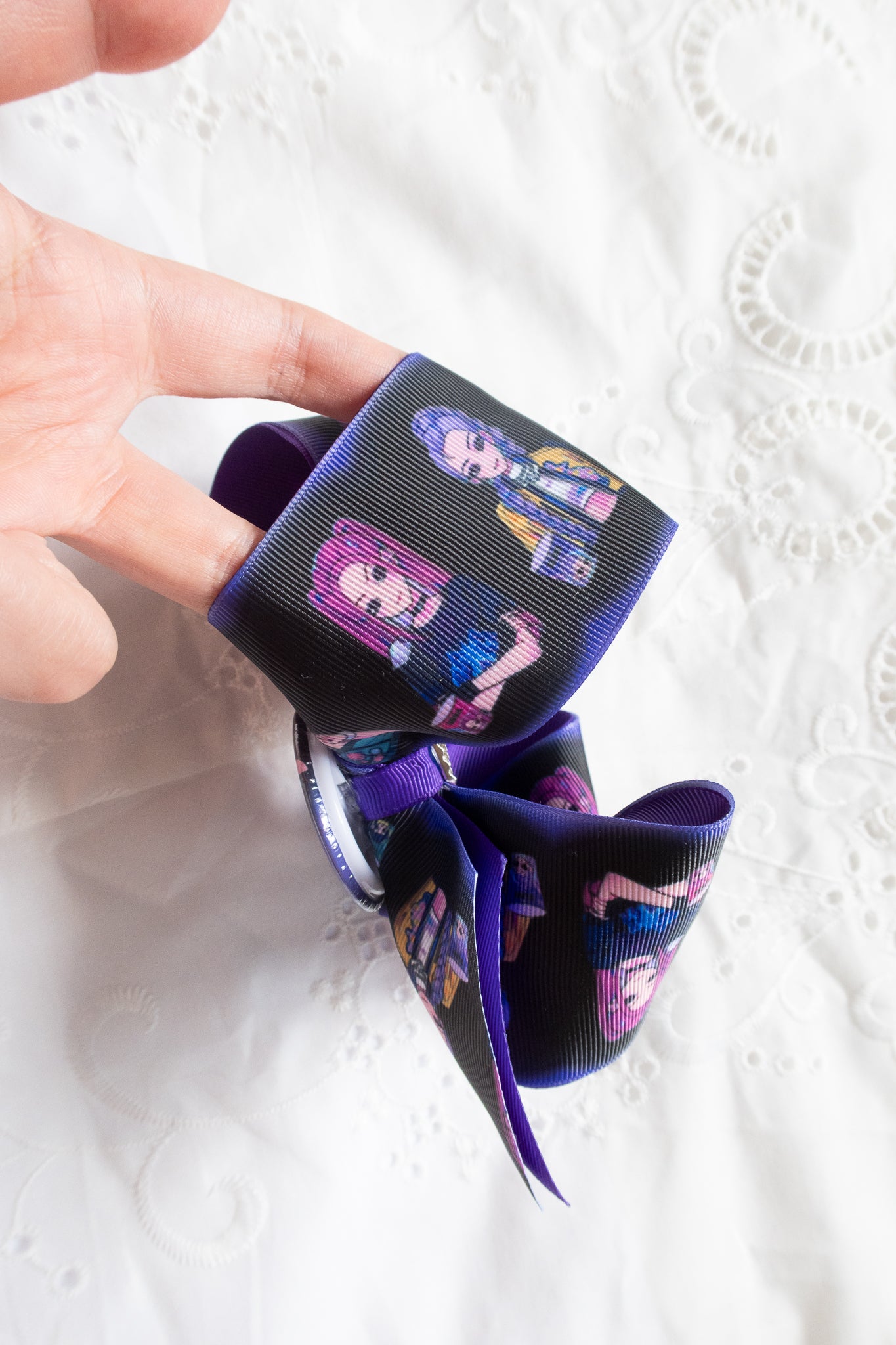 Handmade K-Pop Demon Hunter HUNTRIX  Bow Hair Clip – Rumi, Mira, and Zoey Premium Quality, Large Statement Hair Accessory