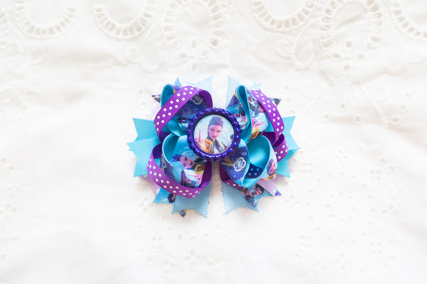 Handmade K-Pop Demon Hunter RUMI Bow Hair Clip – Premium Quality, Large Statement Hair Accessory