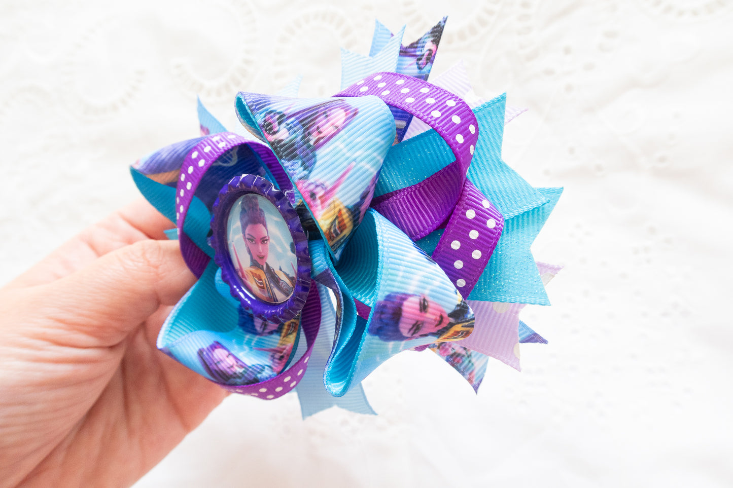 Handmade K-Pop Demon Hunter RUMI Bow Hair Clip – Premium Quality, Large Statement Hair Accessory