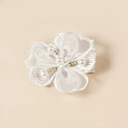 Handmade Lace Flower Pearl Hair Clip