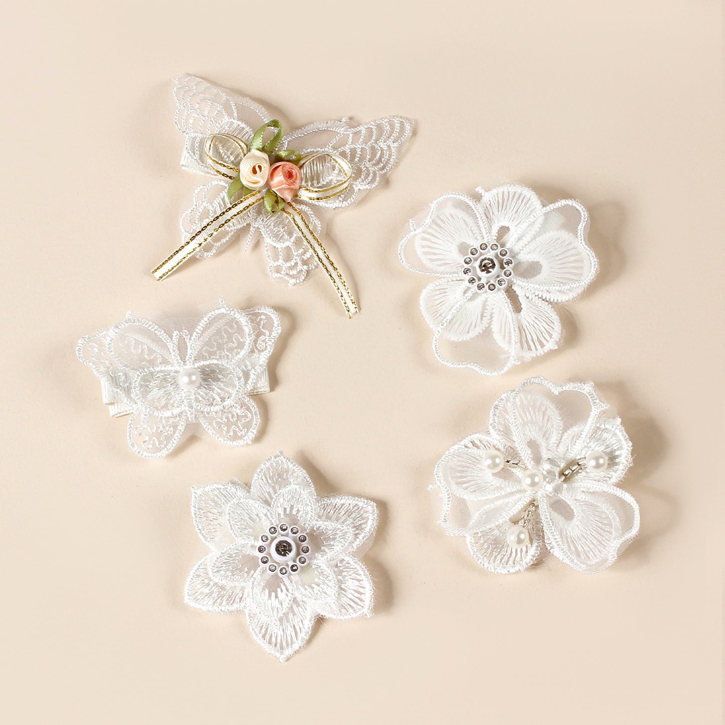 Handmade Lace Butterfly Floral Hair Clip