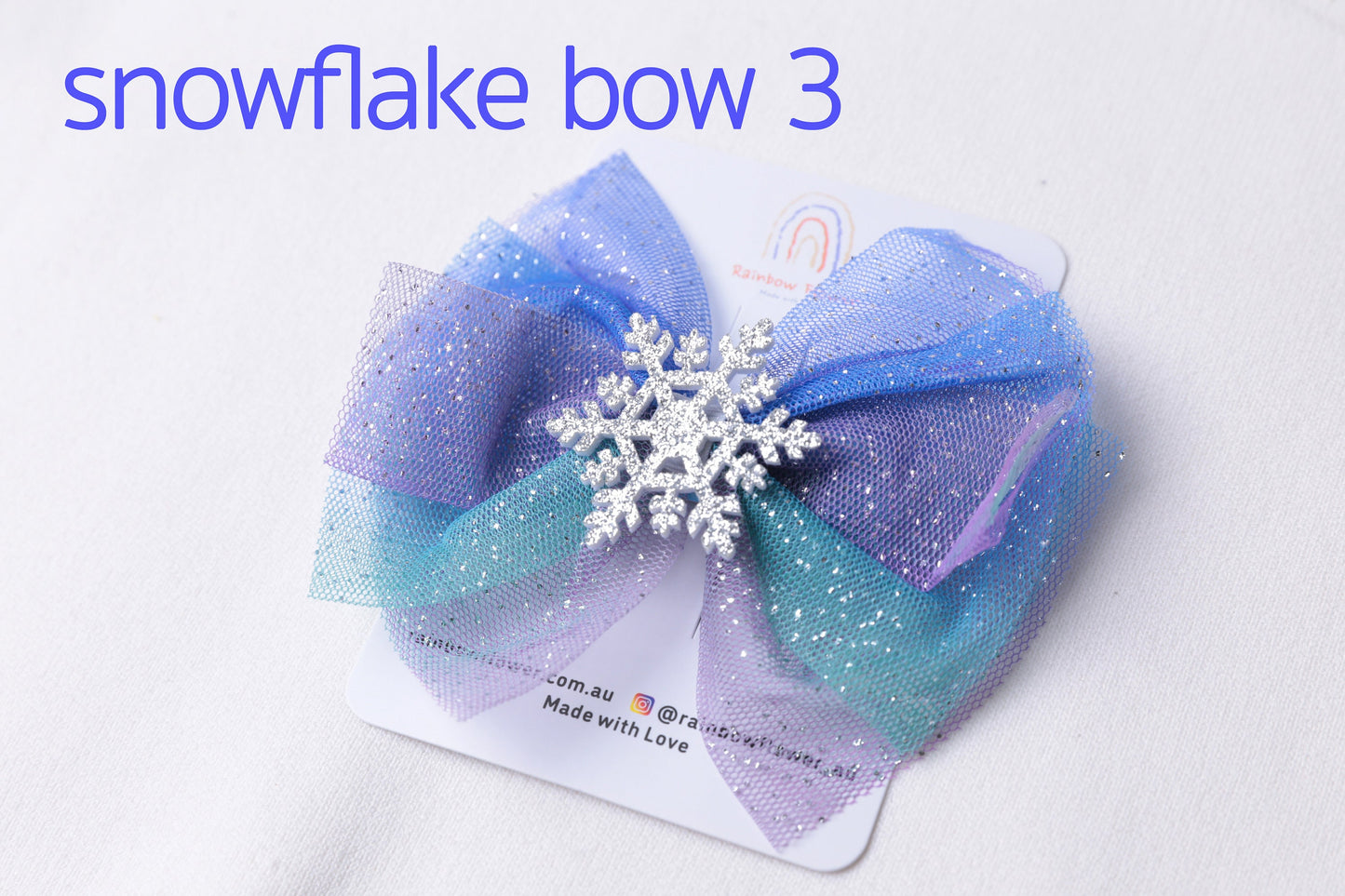 Snowflake inspired hair clip, Unique Design Oversize frozen elsa bow clip, glitter toddler girl hair clip Frozen birthday party bag gift