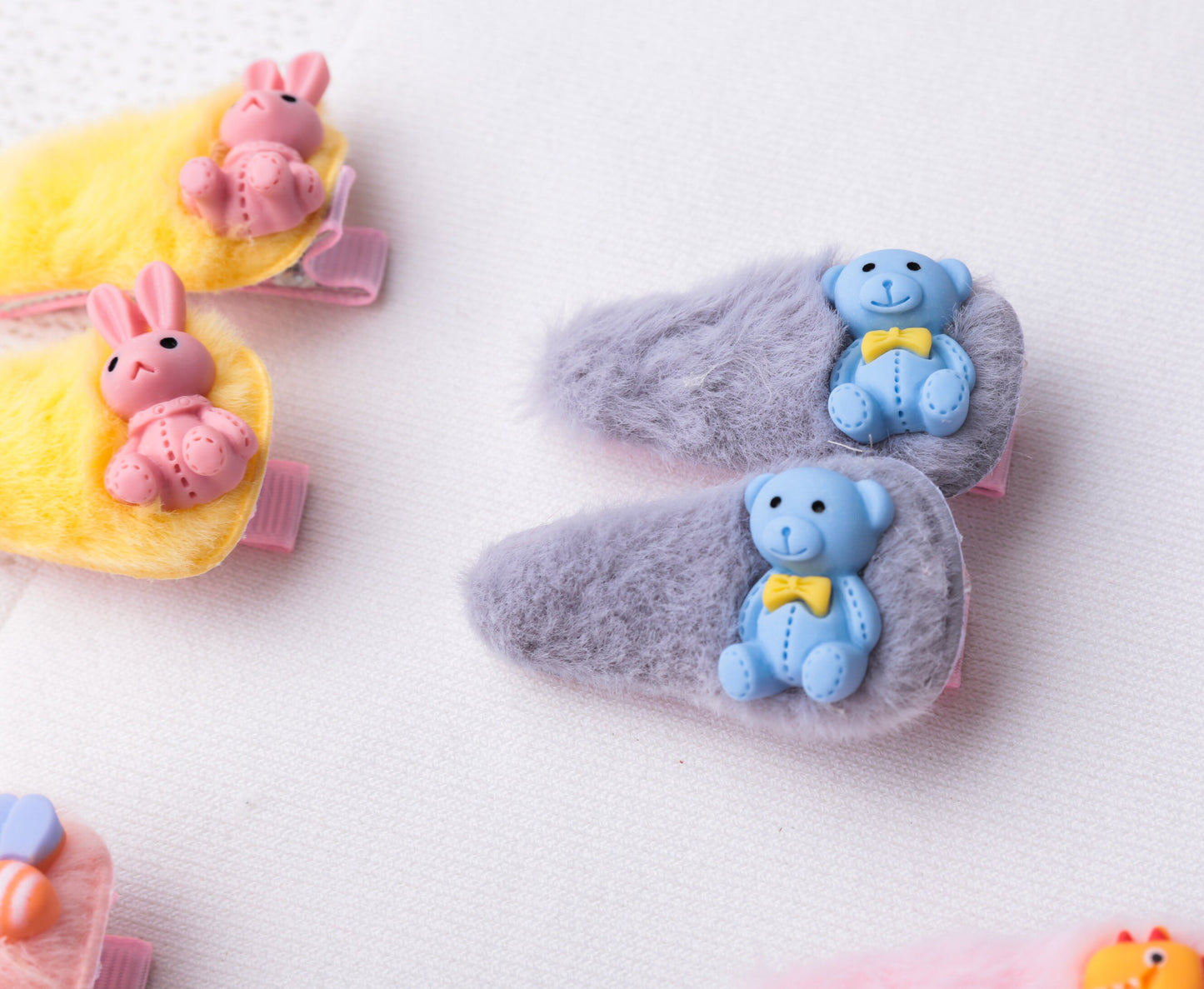 Baby Toddler Little Girl Fluffy animal Hair Clip, Furry unique Hair Clip, dinosaur frog rabbit bunny bee teddy bear cute