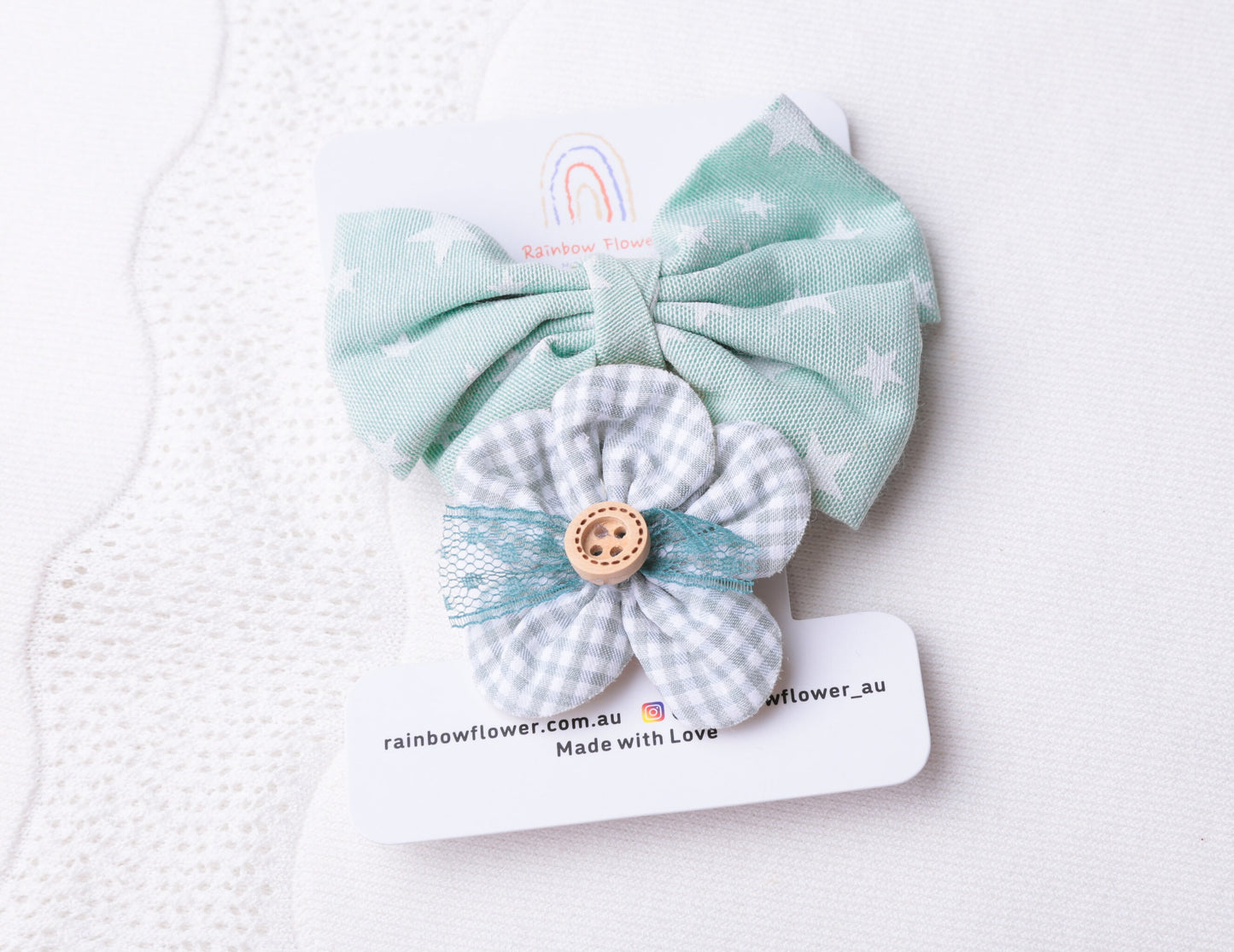 Green Bow hair Clip sets, Toddler baby girl unique Hair clip, Infant butterfly flower linen Hair Clip, baby shower gift, mint floral