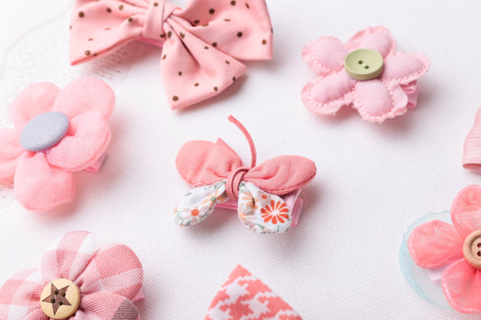 Pink Collection Baby Infant Girl Toddler Boutique unique Hair Bow, Snap Clip butterfly flower linen baby shower gift personalized baby gift