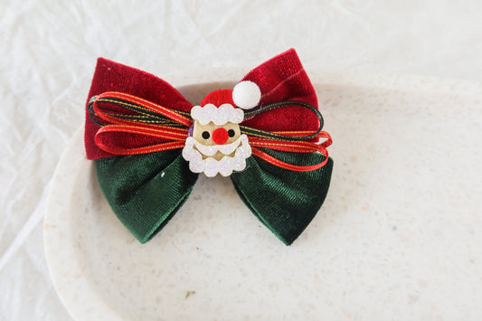 Big Christmas Santa Bows hair clips, Handmade unique design Kids baby girl toddler teen bow hair clip christmas party holiday gift for girl