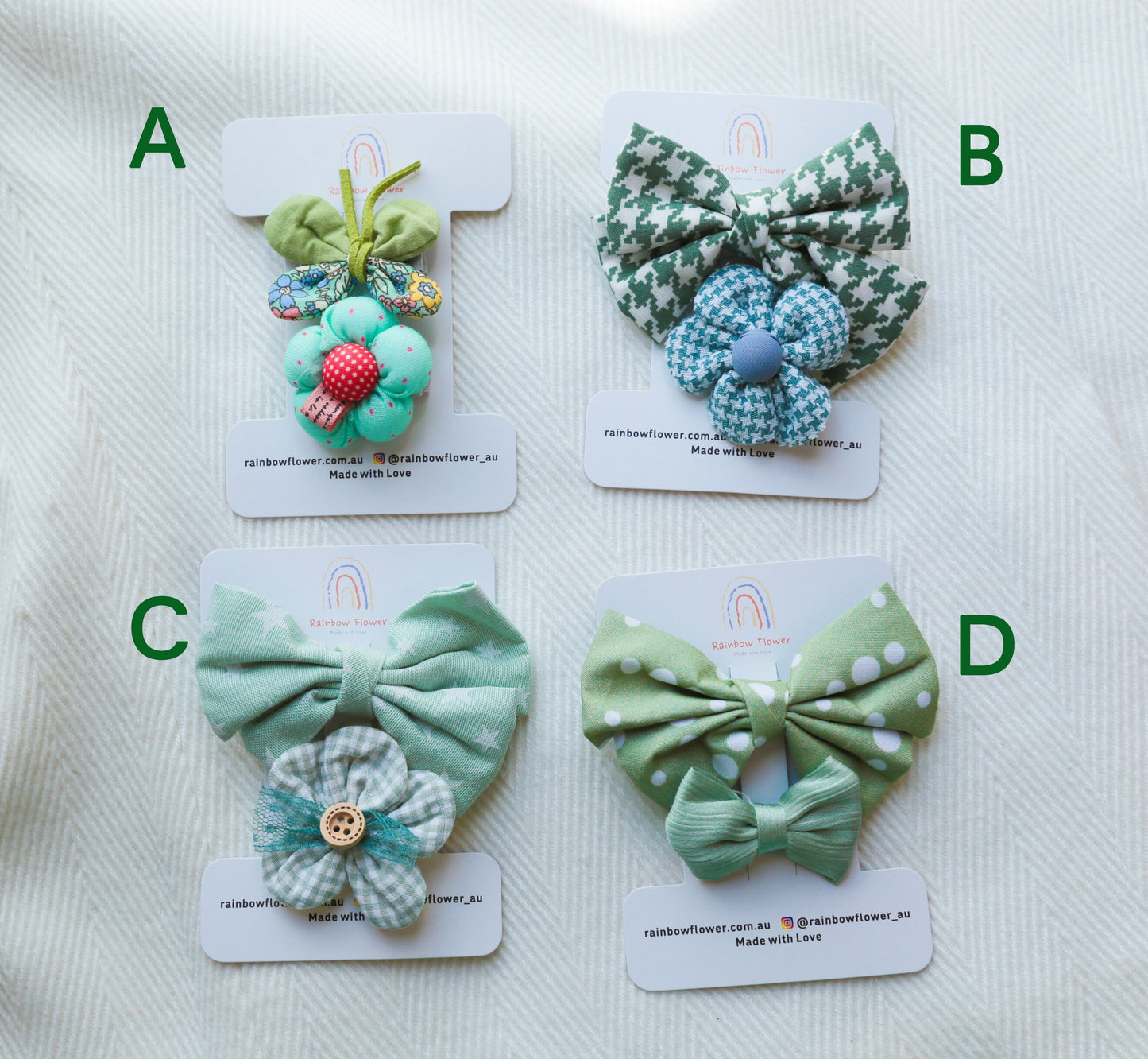 Green Bow hair Clip sets, Toddler baby girl unique Hair clip, Infant butterfly flower linen Hair Clip, baby shower gift, mint floral