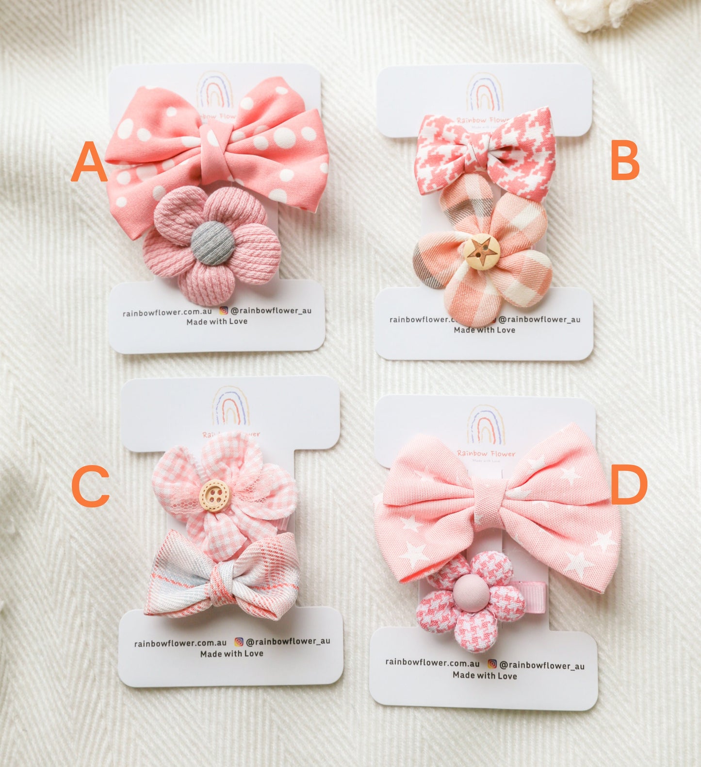 Peach Collection Baby Bows, infant bow, hair clip, girl hair clip, baby shower gift, Snap Clip, Infant bows, Baby Bows,  linen Hair Clip