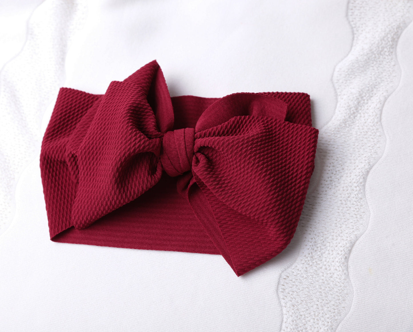 8 colors - Baby Ribbed Headband  Extra Large Top Knot  Bow Girls newborn infant baby toddler soft Headband 3 months - 2 years old