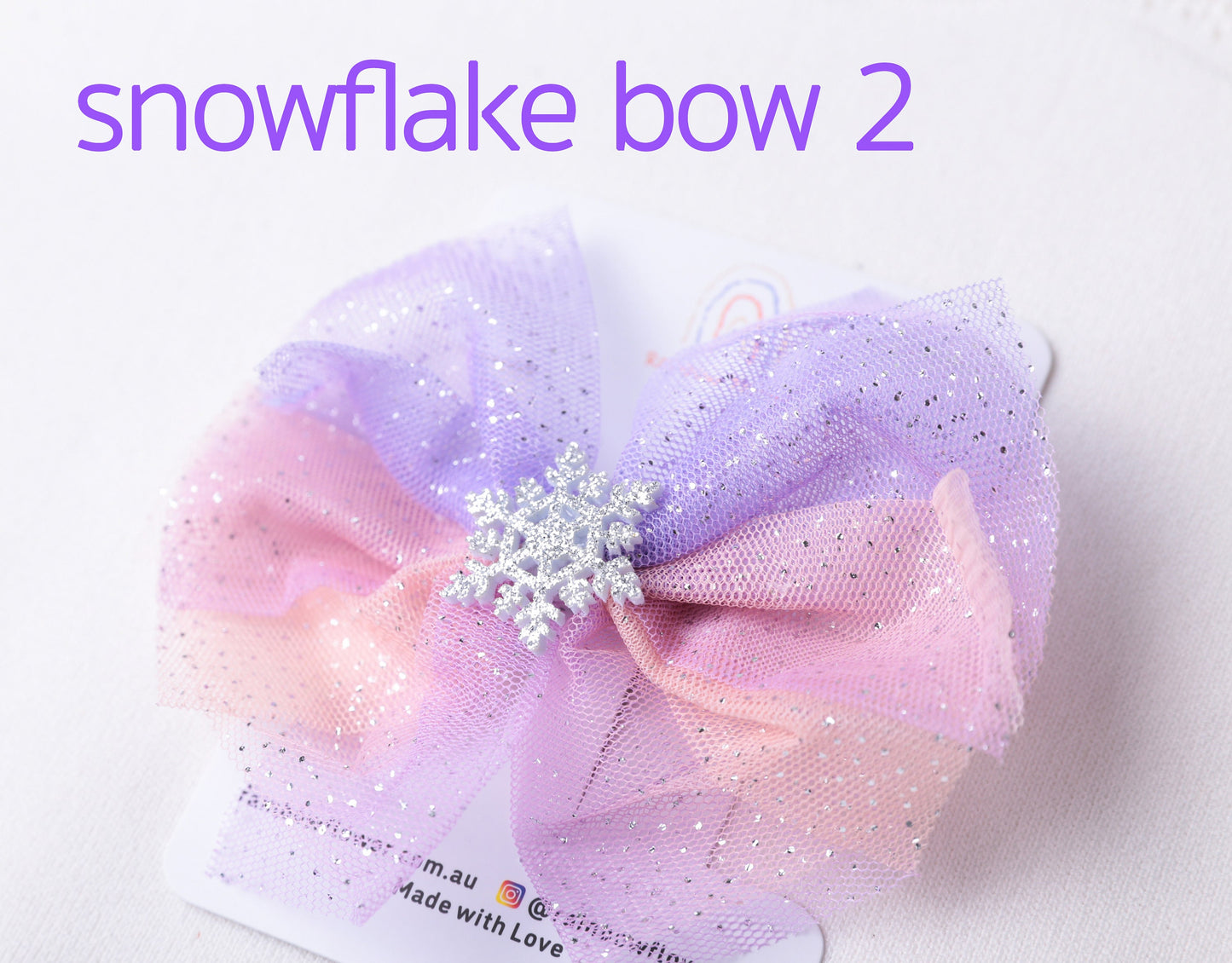 Snowflake inspired hair clip, Unique Design Oversize frozen elsa bow clip, glitter toddler girl hair clip Frozen birthday party bag gift