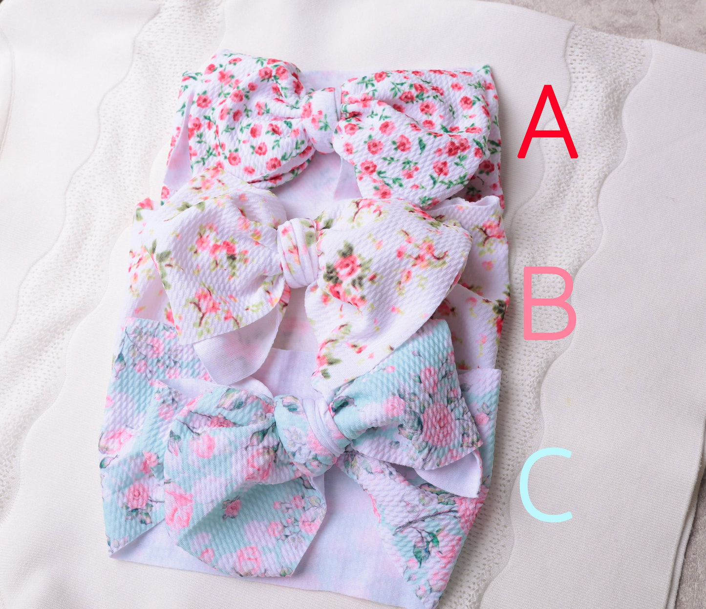 3 colors Extra large Baby Headband, Bow Top Knot Thick Cable Knit Head Band Girl Newborn, floral topknot bow, baby bow, toddler bow