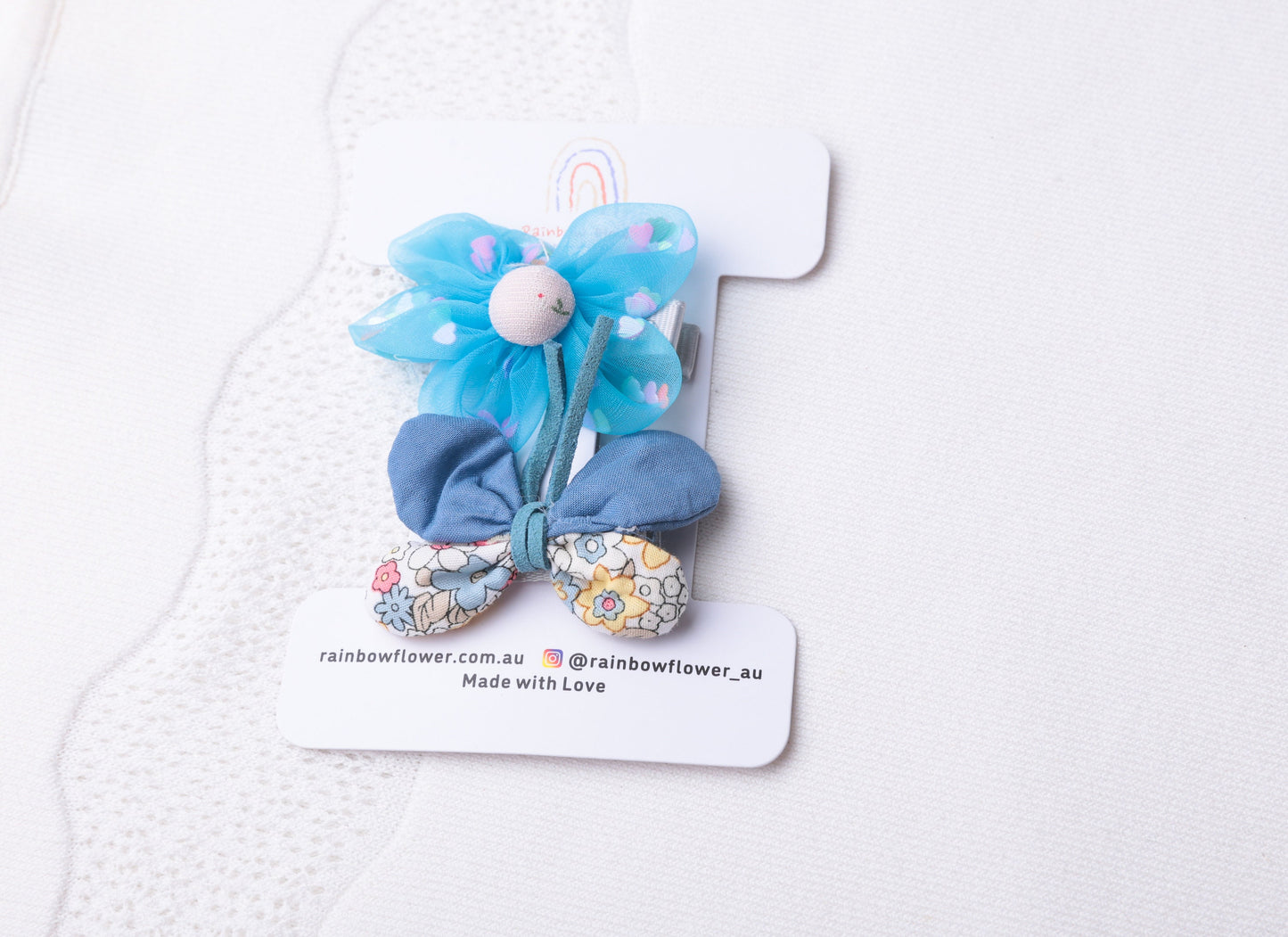 Blue hair bows clips Baby Infant Girl Toddler Boutique unique Snap Clip, fringe clip butterfly flower linen Hair Clip baby shower gift