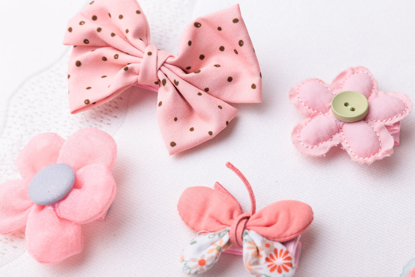 Pink Toddler Bow clip, baby bow clip, hair clips, butterfly hair clip, flower hair clip, floral bow clip,  linen baby shower gift, pink baby