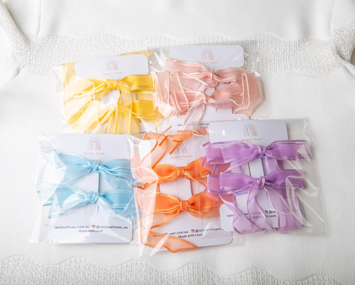 5 colors princess ribbon Baby Bow clips set, Chiffon hair clips, extra long ribbon bow clip,  gift for girl ribbon bow Clip hair accessory