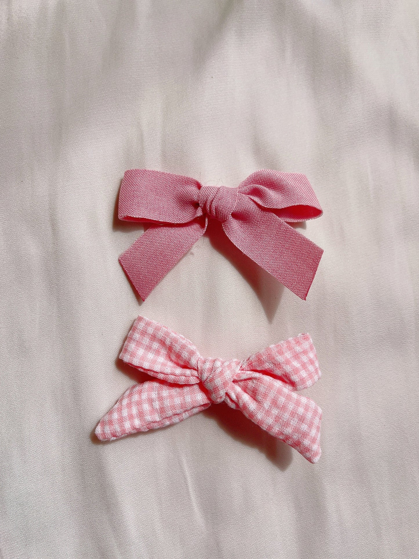 Pink baby bow clip set, toddler girl student hair accessory, baby gift, hair accessory, floral / plaid / plain linen bow hair clip