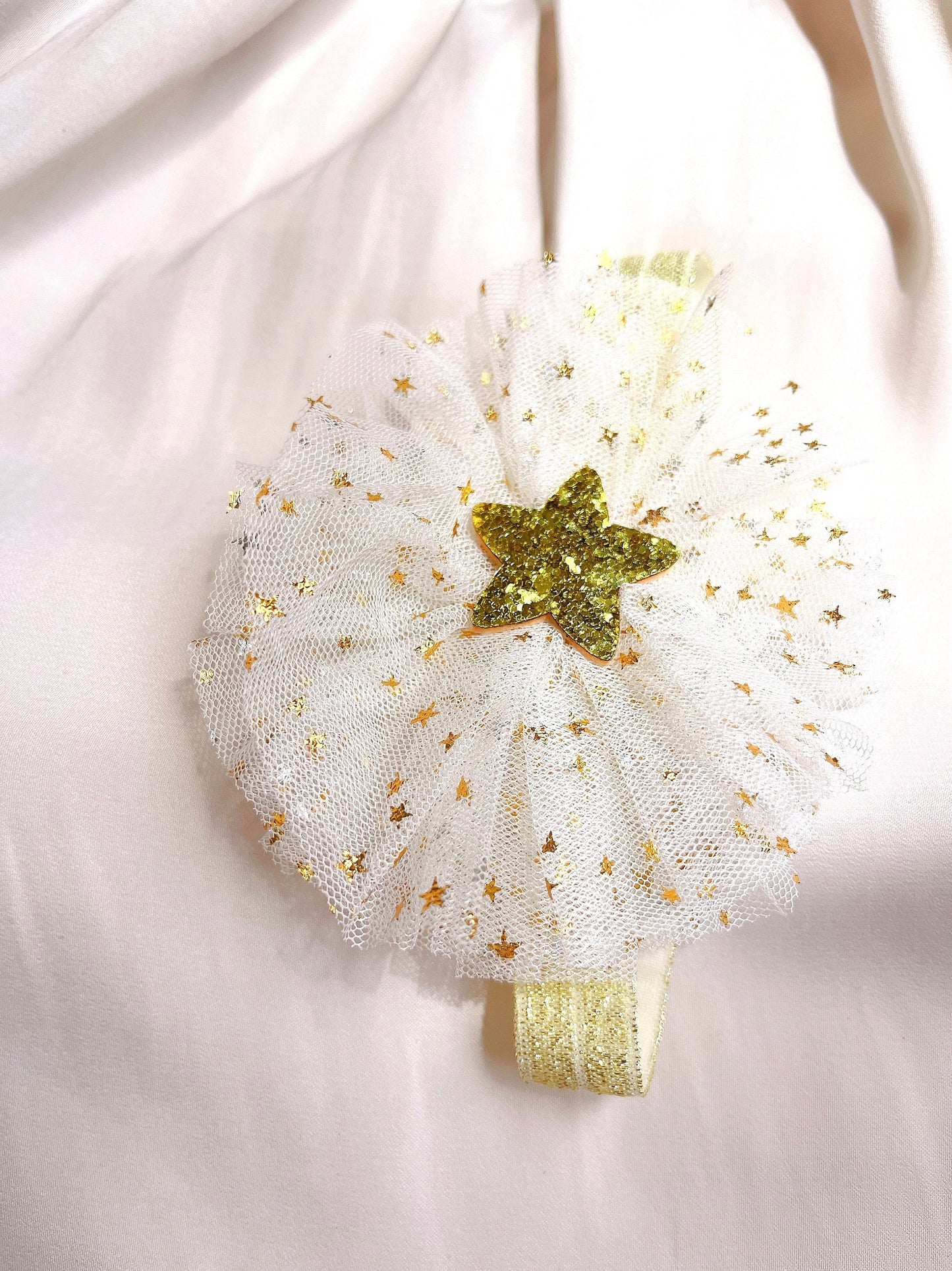 Golden star lace baby headband, toddler headwear headband, newborn headband photography props, one size fits all  yellow headband