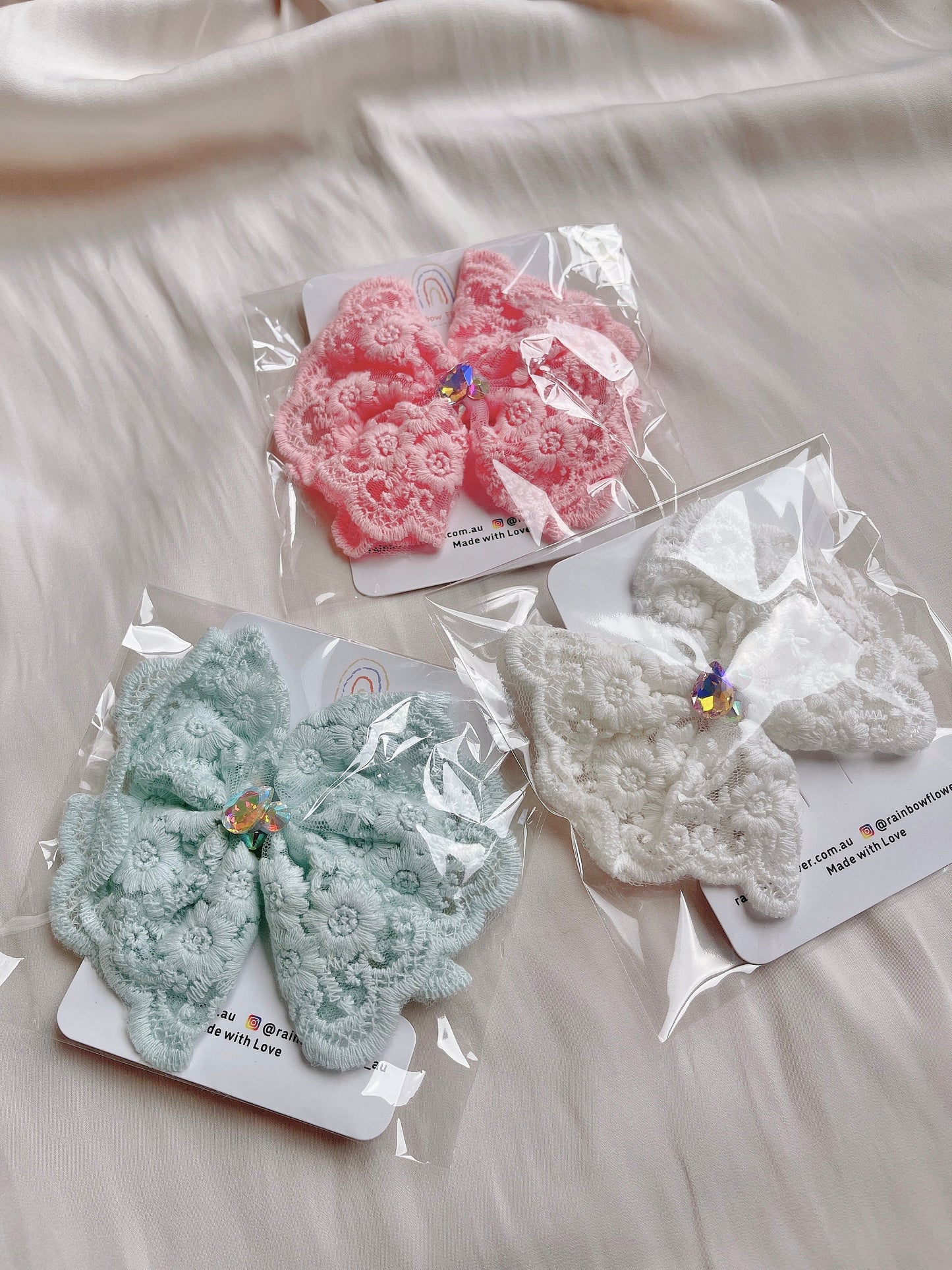 3 colors Lace Baby Bow hair clips, High quality pink white mint color floral bow clip, baby hair clip, toddler kids girl hair accessory gift