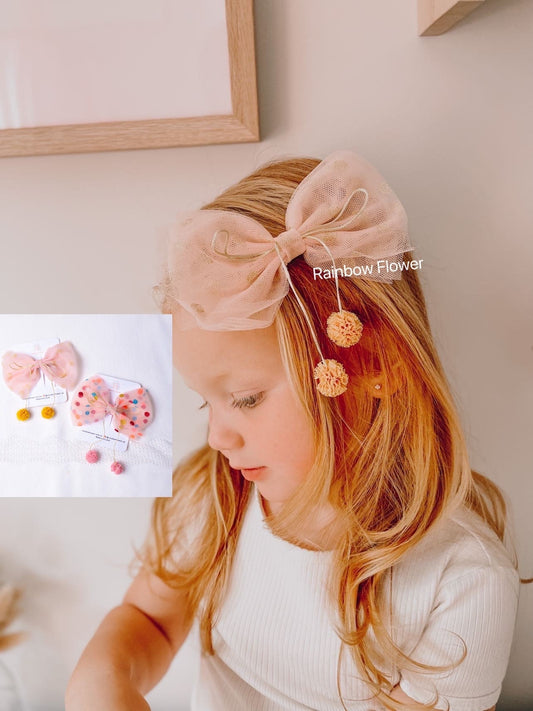 Handmade toddler Girl Large Bow Headbands, Hair clips, pink red yellow cute dots, girl clip, baby shower gift, toddler clip, hair clip