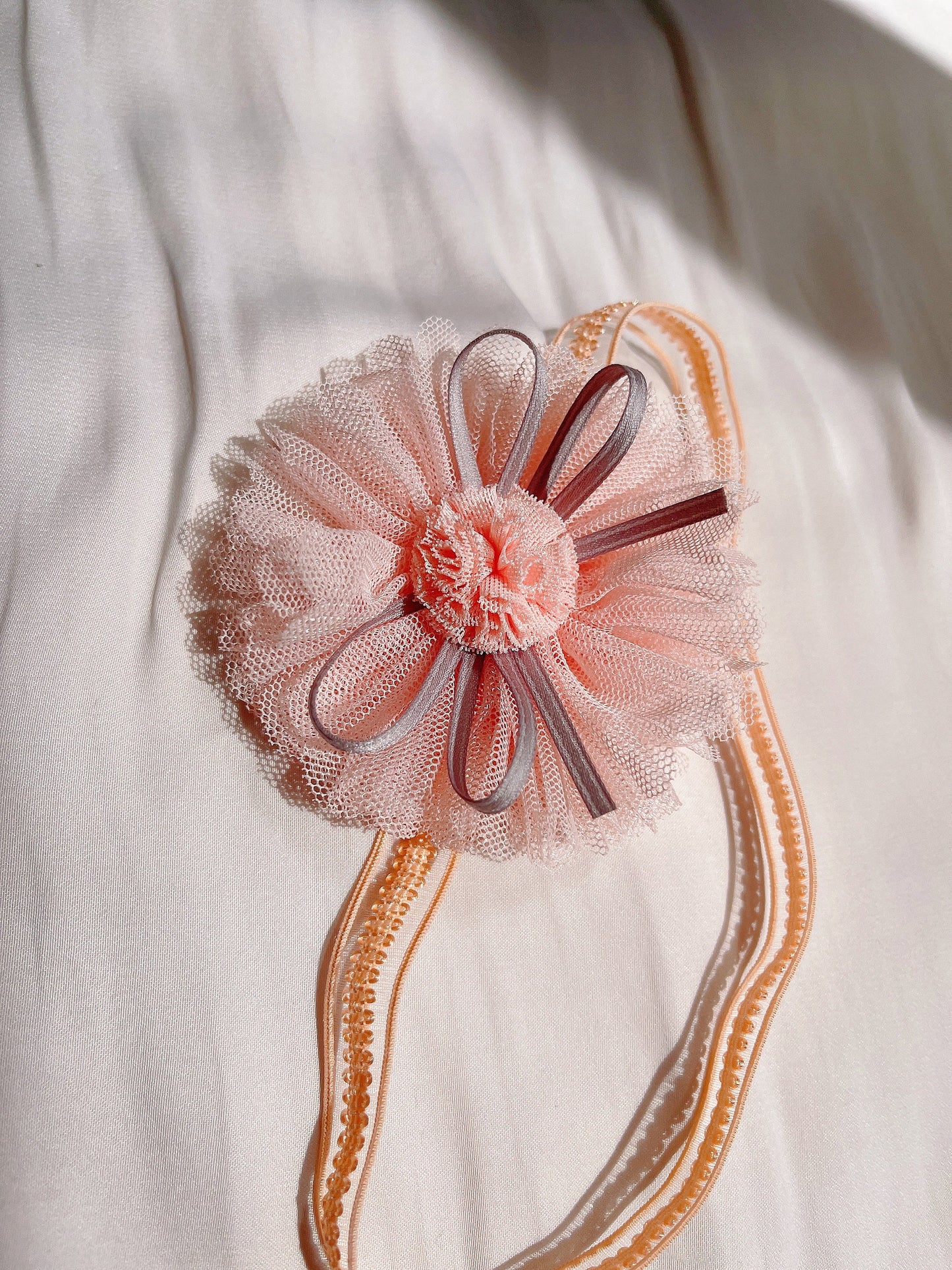 Pink Red floral lace baby headband, toddler headwear headband, newborn headband photography props, one size fits all