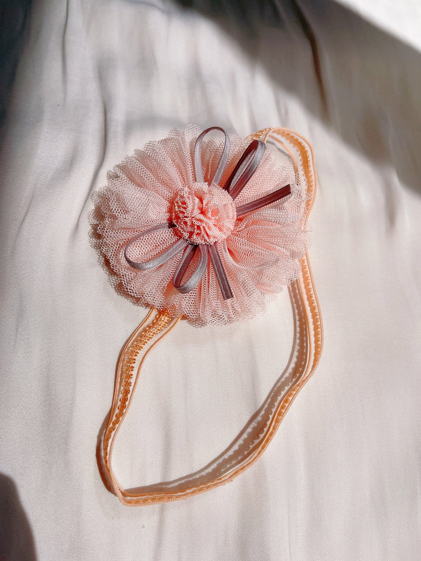 Pink Red floral lace baby headband, toddler headwear headband, newborn headband photography props, one size fits all