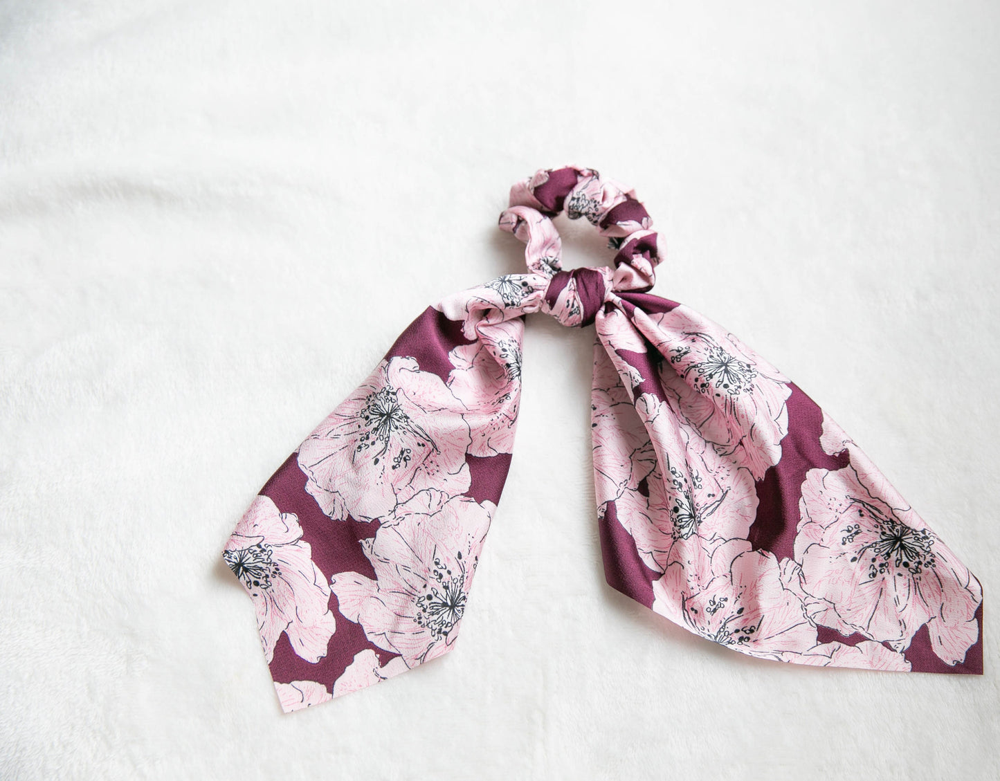 Oversized Premium Satin Scarf Scrunchies, Soft Satin Scrunchies Scarf, Holiday vibe Floral Elastic Hair Tie effortless chic hair accessory