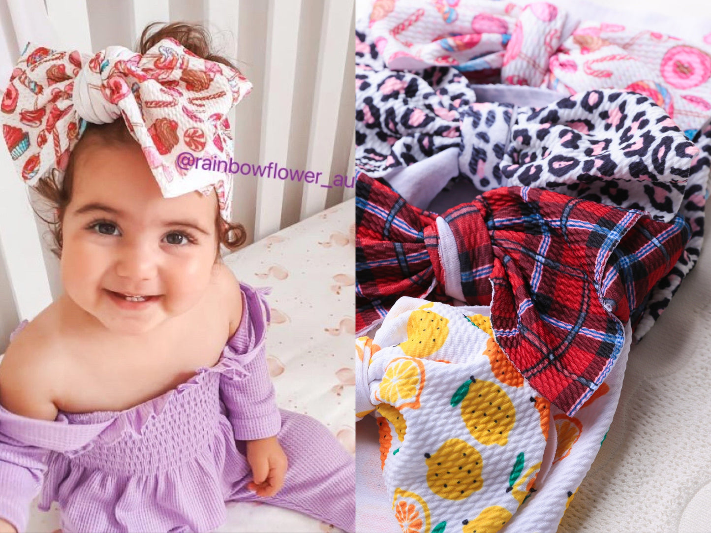 4 styles EXTRA Large Headband, baby girl bow headband, baby bow headband, Top Knot Baby headband baby girl Bow orange plaid leopard candy