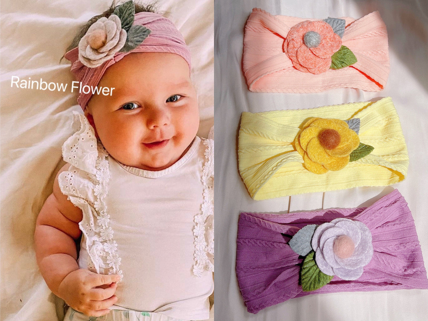 Unique! Baby flower headband, BIG flower pink purple yellow toddler girl bow headband, baby floral crown, baby shower gift birthday