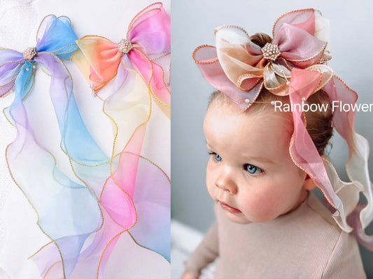 Luxury Huge baby toddler kids children little girl Bows, blue pink, Extra large big fairy bow Unique high end Frozen Elsa princess