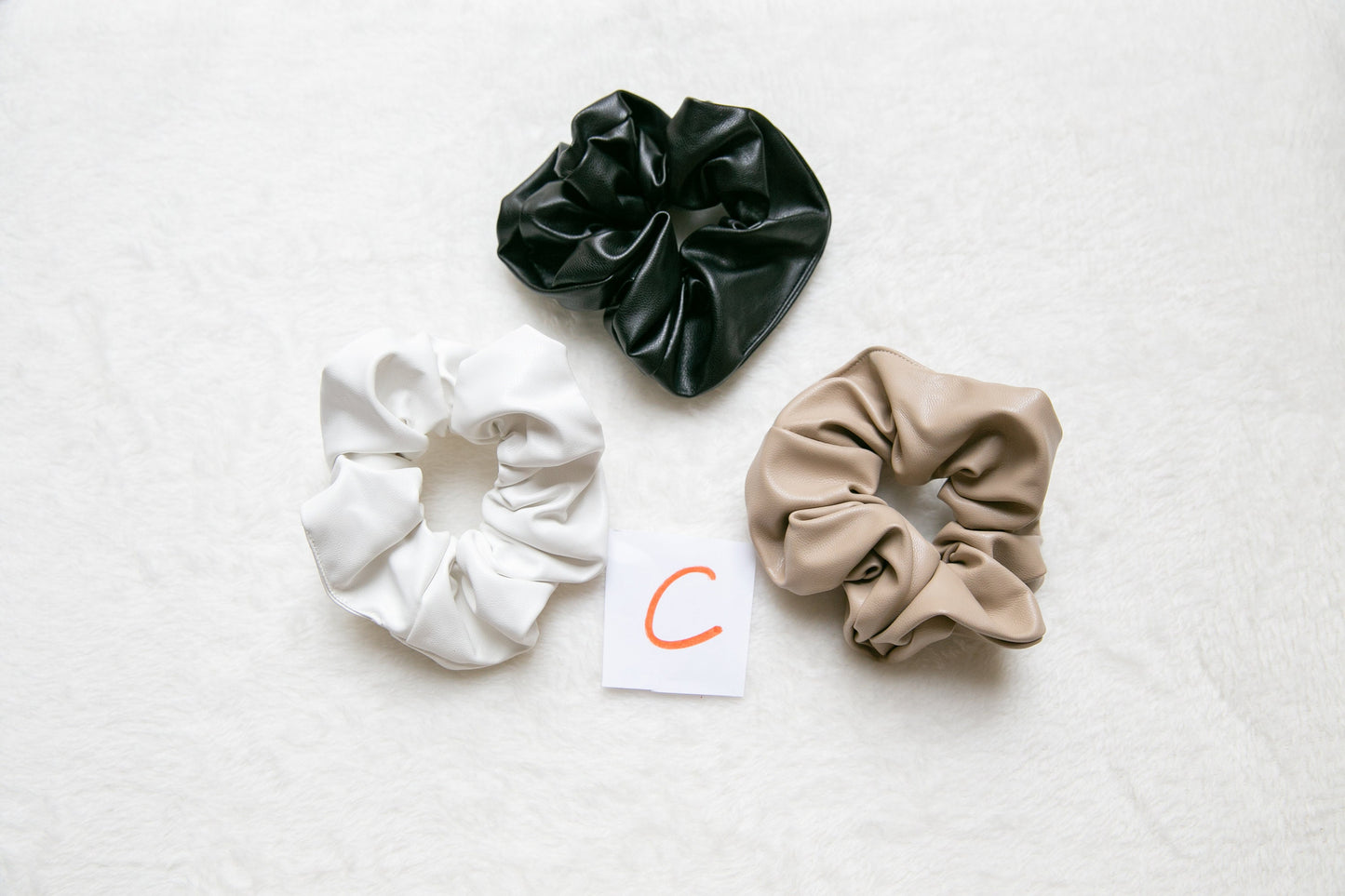 PVC Leather Scrunchie, mother's day gift Faux Leather Hair Scrunchie, soft Scrunchie Hair Tie,  Elastic Hair Tie Scrunchies, Gifts For Her