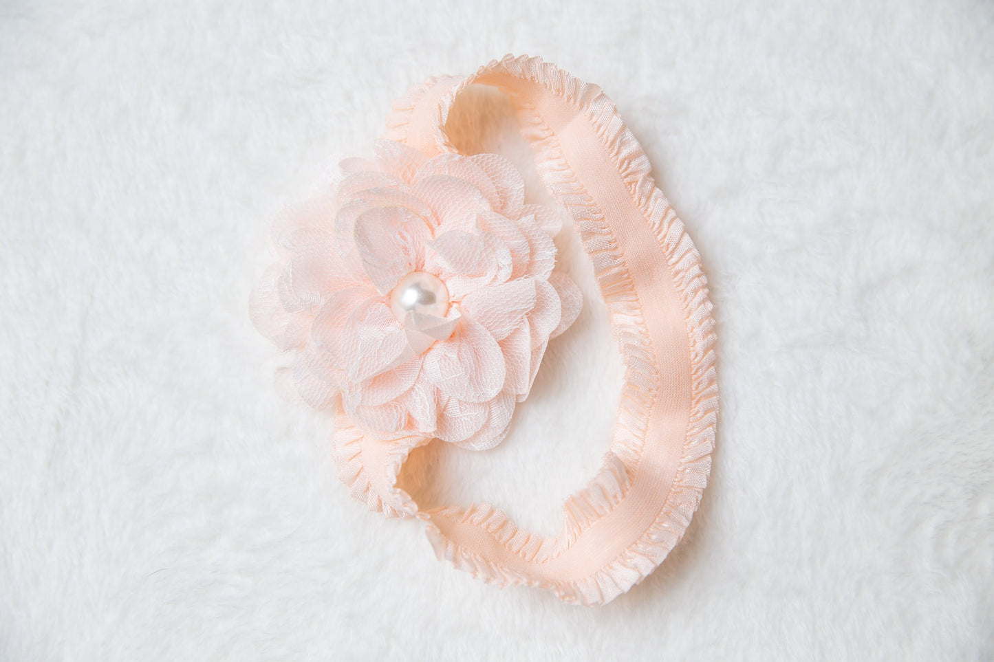 floral lace baby headband, white pink toddler headwear headband, newborn flower headband photography props one size fits all