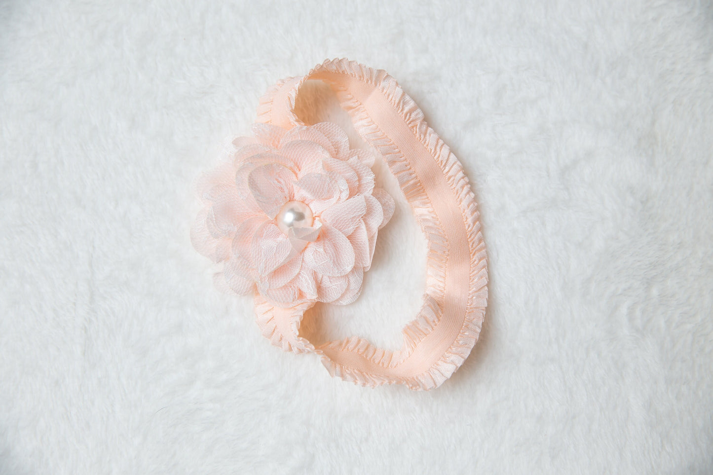 floral lace baby headband, white pink toddler headwear headband, newborn flower headband photography props one size fits all