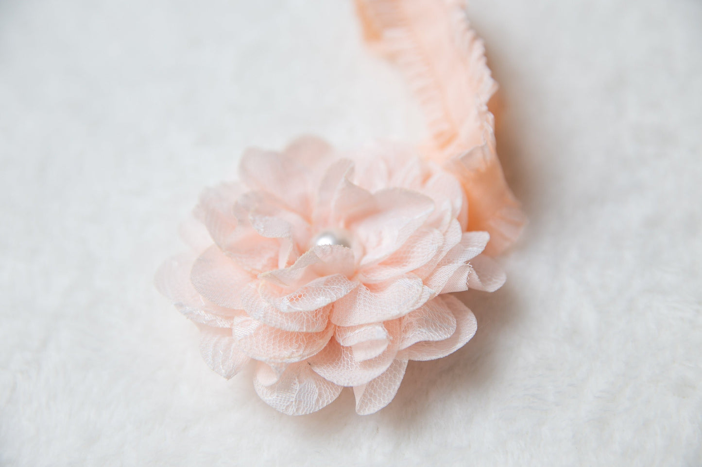 floral lace baby headband, white pink toddler headwear headband, newborn flower headband photography props one size fits all